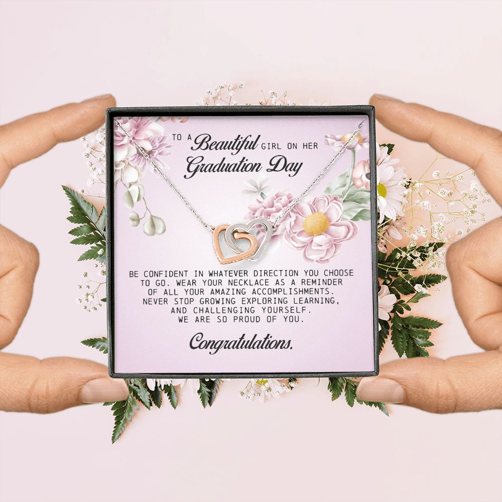 To a Beautiful Girl on Her Graduation Day, Interlocking Hearts Necklace