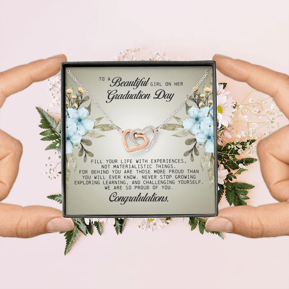 To a Beautiful Girl on Her Graduation Day, Interlocking Hearts Necklace