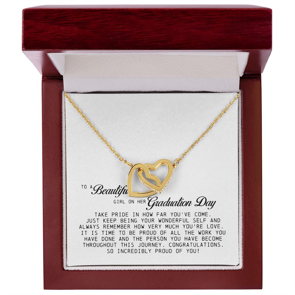 To a Beautiful Girl on Her Graduation Day, Interlocking Hearts Necklace