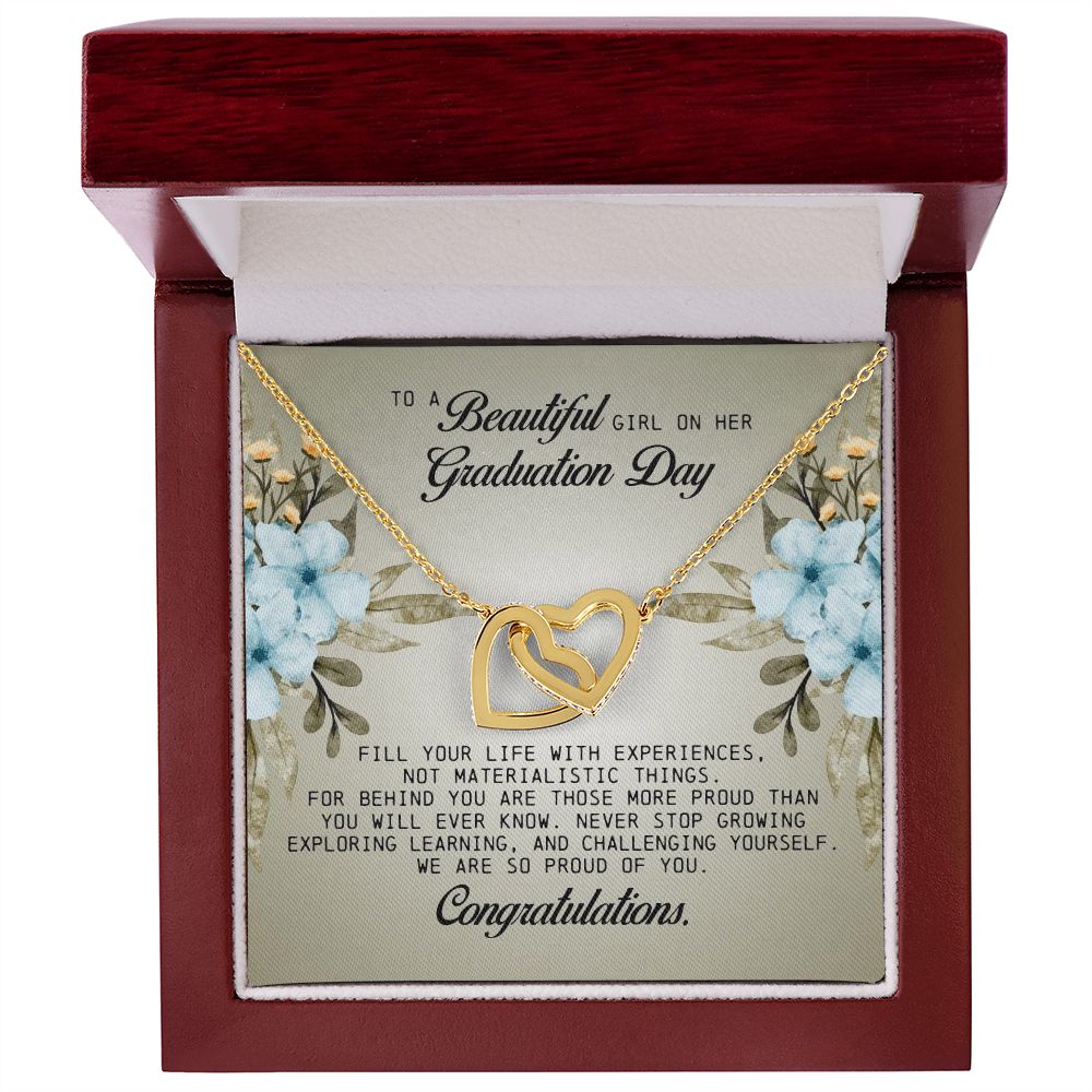 To a Beautiful Girl on Her Graduation Day, Interlocking Hearts Necklace