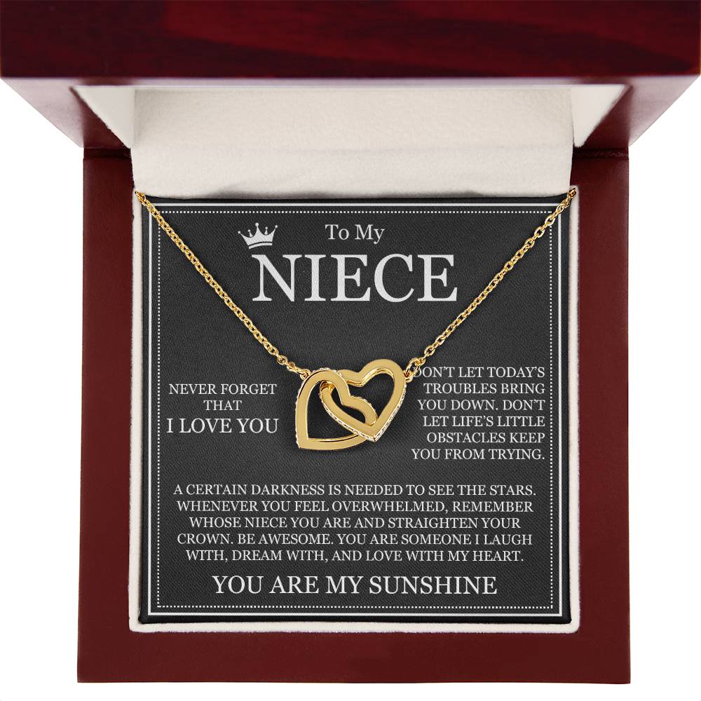 Interlocking Heart Necklace - To My Niece
