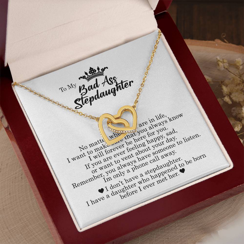 To My Badass Daughter, Interlocking Hearts Necklace