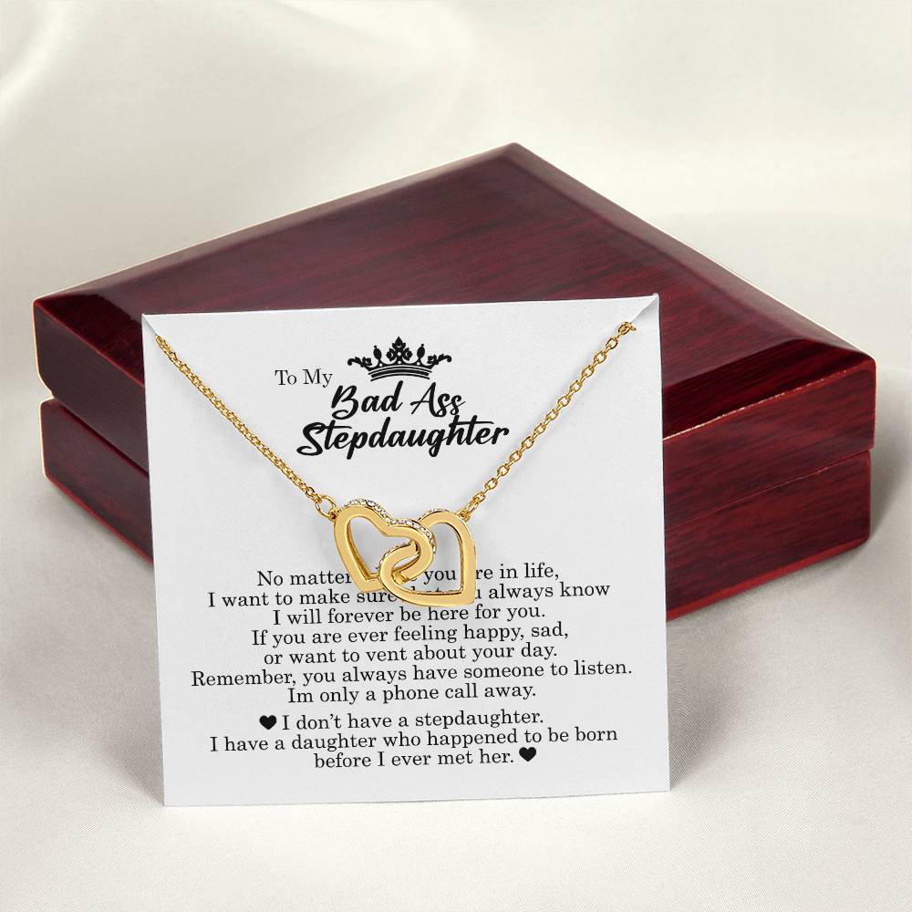 To My Badass Daughter, Interlocking Hearts Necklace