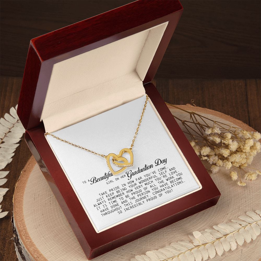 To a Beautiful Girl on Her Graduation Day, Interlocking Hearts Necklace