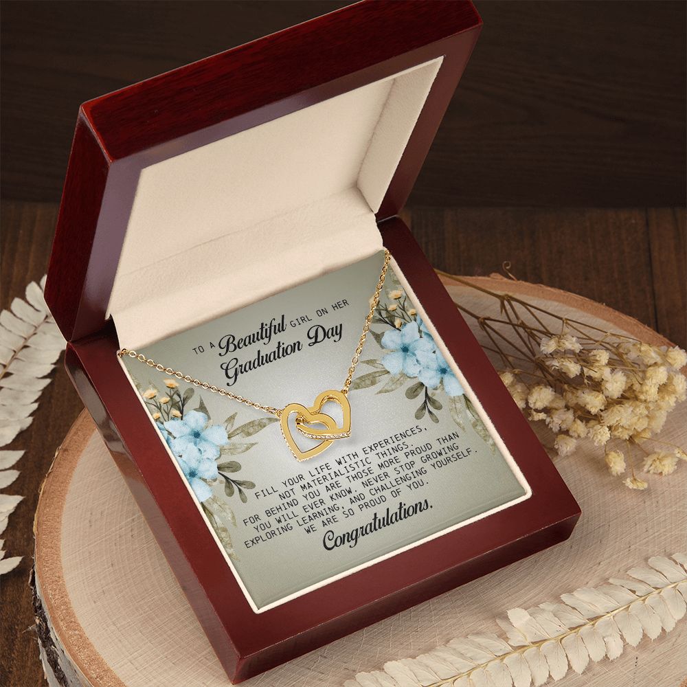 To a Beautiful Girl on Her Graduation Day, Interlocking Hearts Necklace