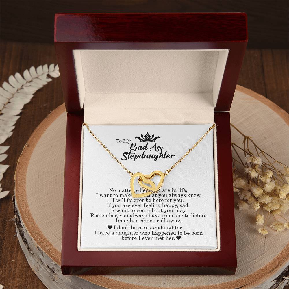 To My Badass Daughter, Interlocking Hearts Necklace