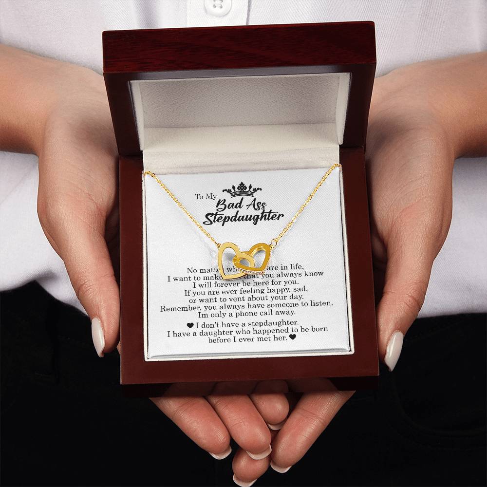To My Badass Daughter, Interlocking Hearts Necklace