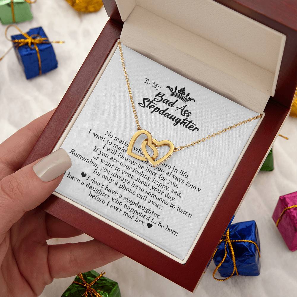 To My Badass Daughter, Interlocking Hearts Necklace