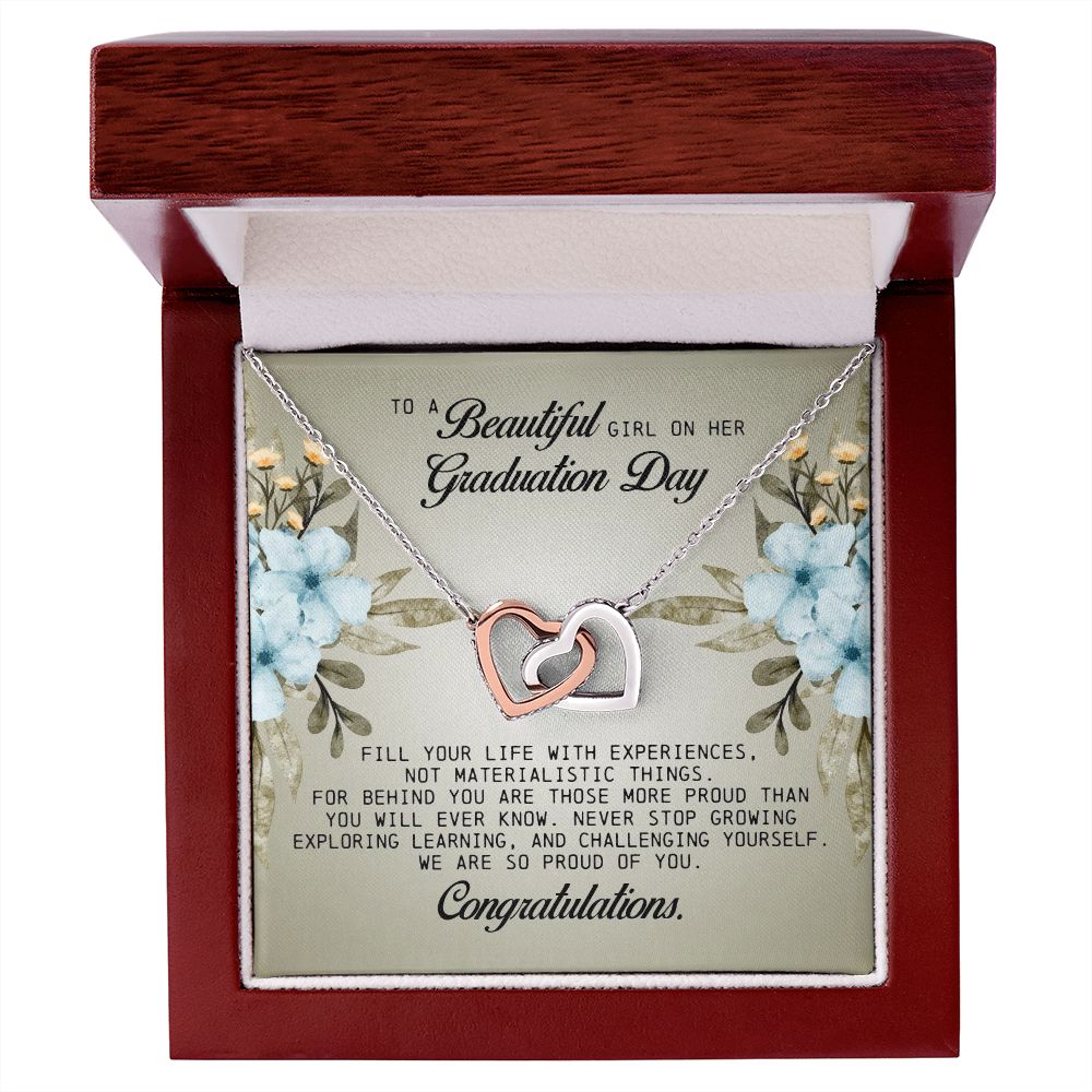 To a Beautiful Girl on Her Graduation Day, Interlocking Hearts Necklace