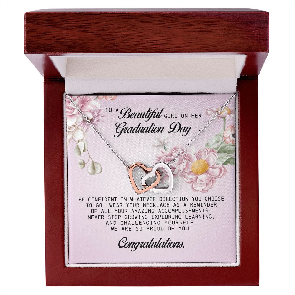 To a Beautiful Girl on Her Graduation Day, Interlocking Hearts Necklace
