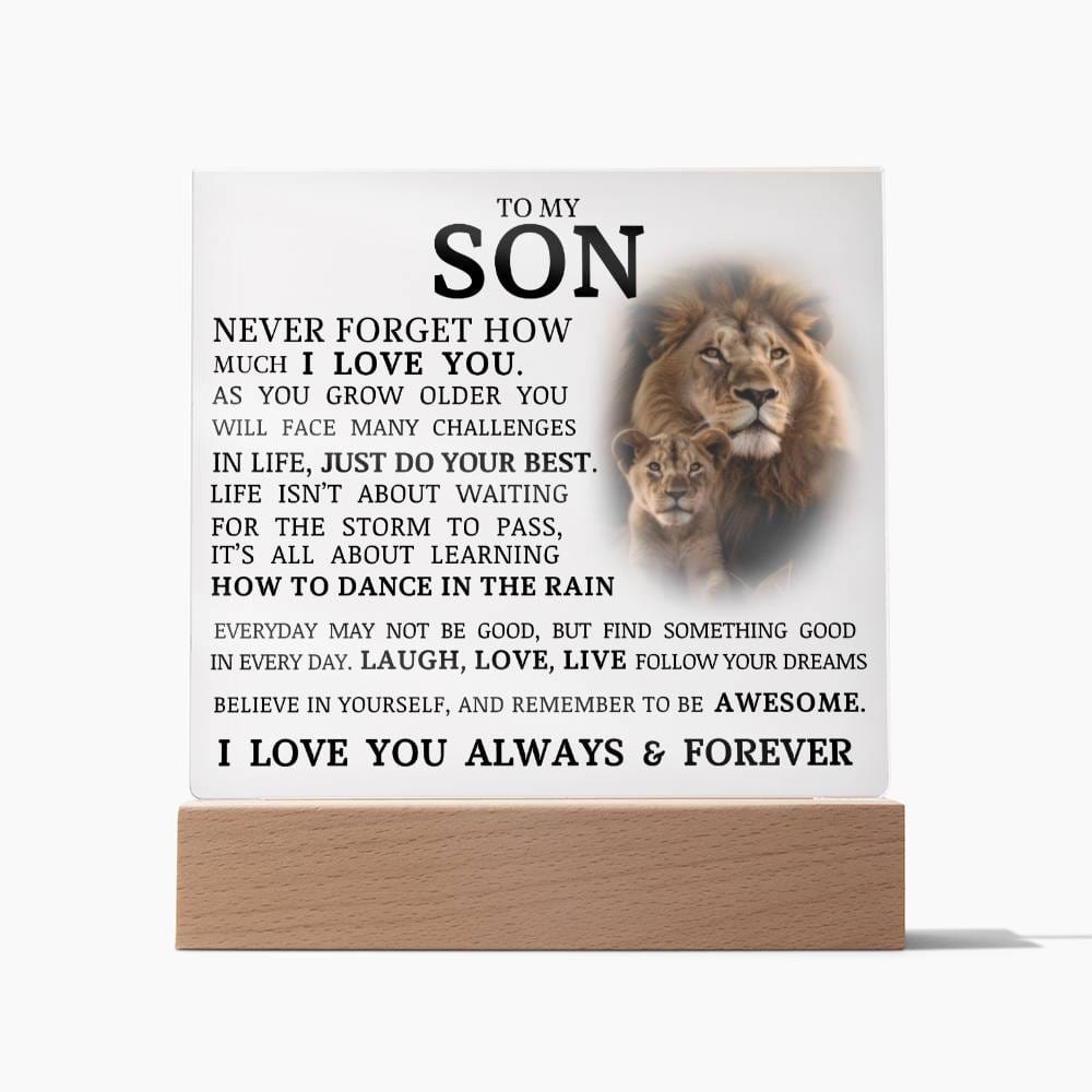To My Son, LED Acrylic Plaque