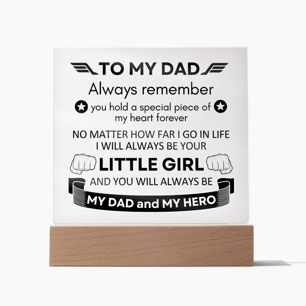 Acrylic Square Plaque, To My Dad, Dad Gift, For Father's Day, Birthday Christmas Gift from Son or Daughter