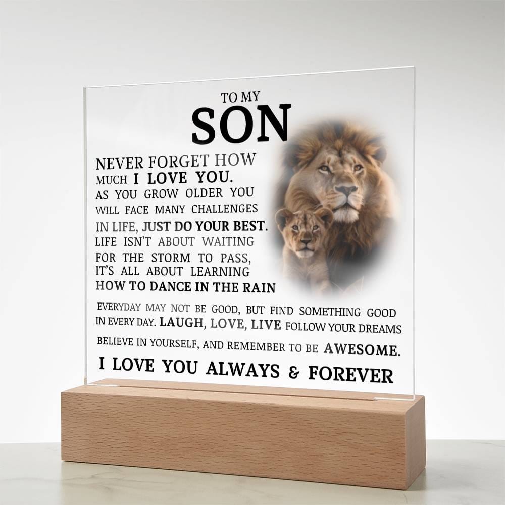 To My Son, LED Acrylic Plaque