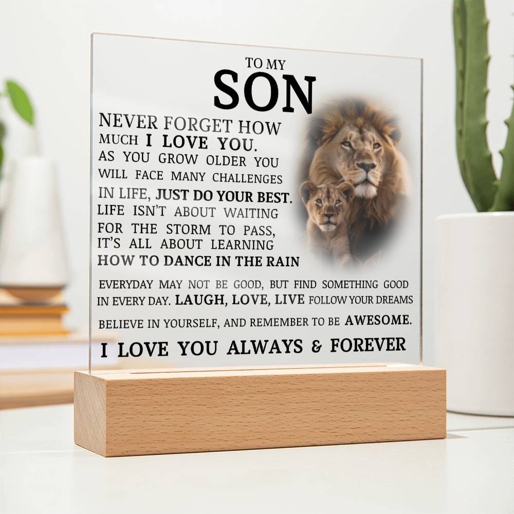 To My Son, LED Acrylic Plaque