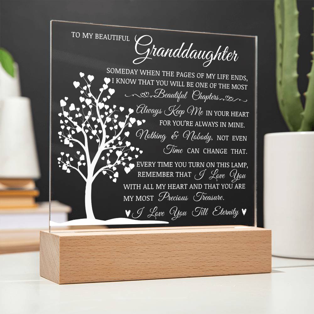To My Beautiful Granddaughter "You Are My Most Precious Treasure" Lamp of Love