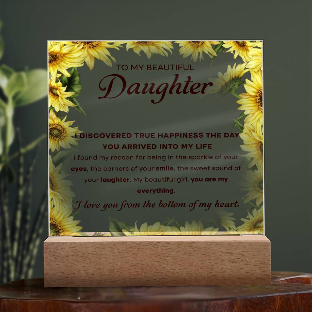 To My Beautiful Daughter, Acrylic Square Plaque