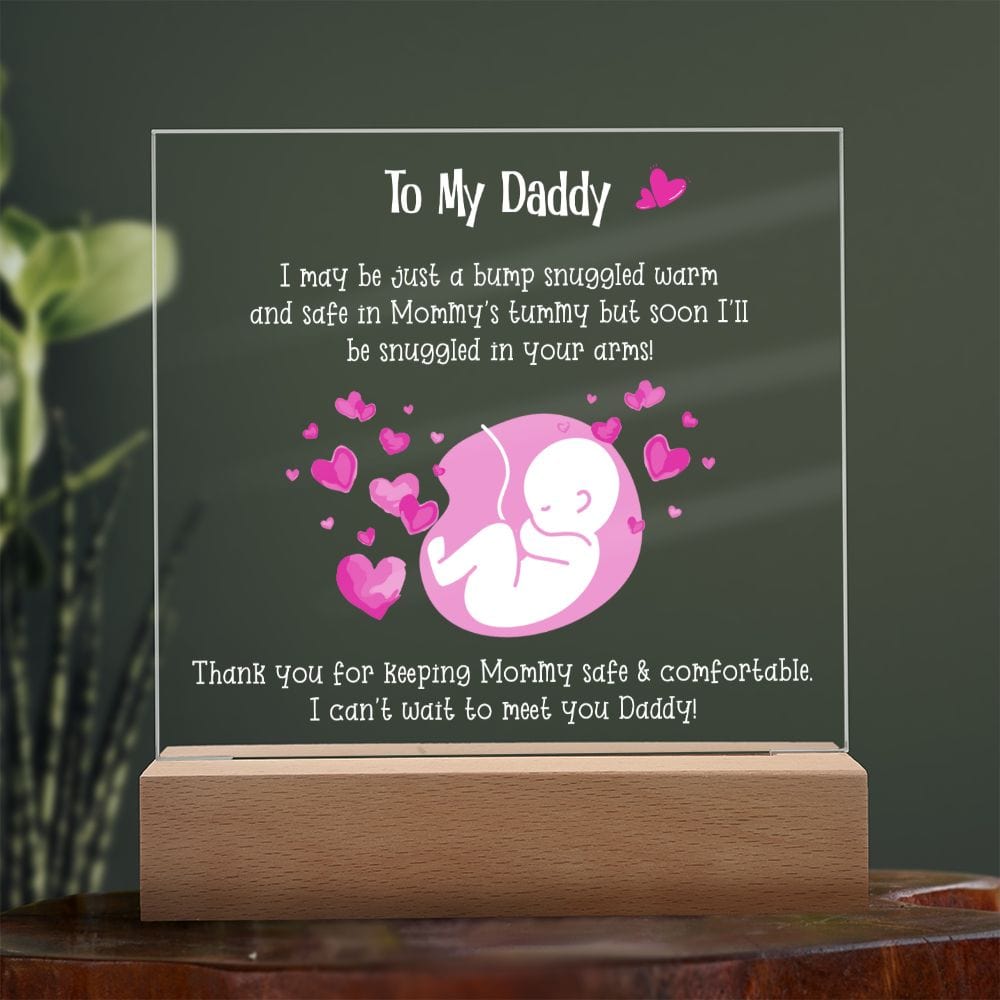 Happy Father's Day, LED Acrylic Plaque, New Dad Gift, Baby Shower
