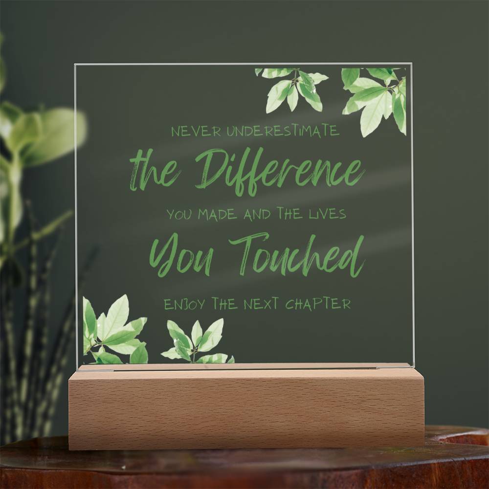 Enjoy The Next Chapter, Acrylic Square Plaque, Thank You Retirement Gift, For Colleague Coworker Retiring