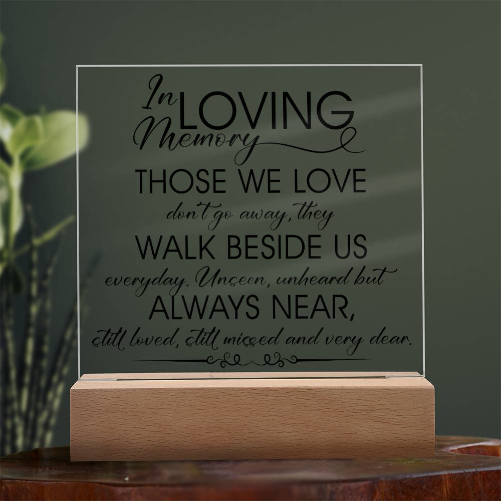 In Loving Memory Gift, Acrylic Square Plaque, Memorial Gift, Sympathy Gift for Loss