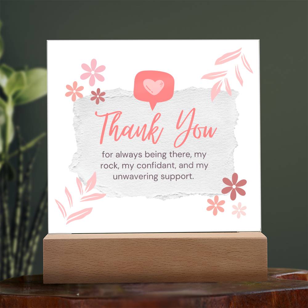 Thank You Appreciation Gift, Acrylic Square Plaque