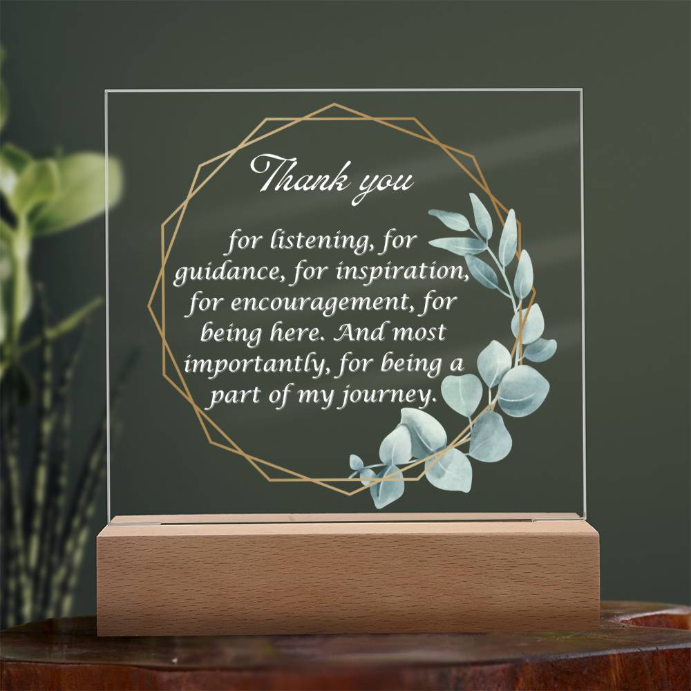Thank You Appreciation Gift, Acrylic Square Plaque