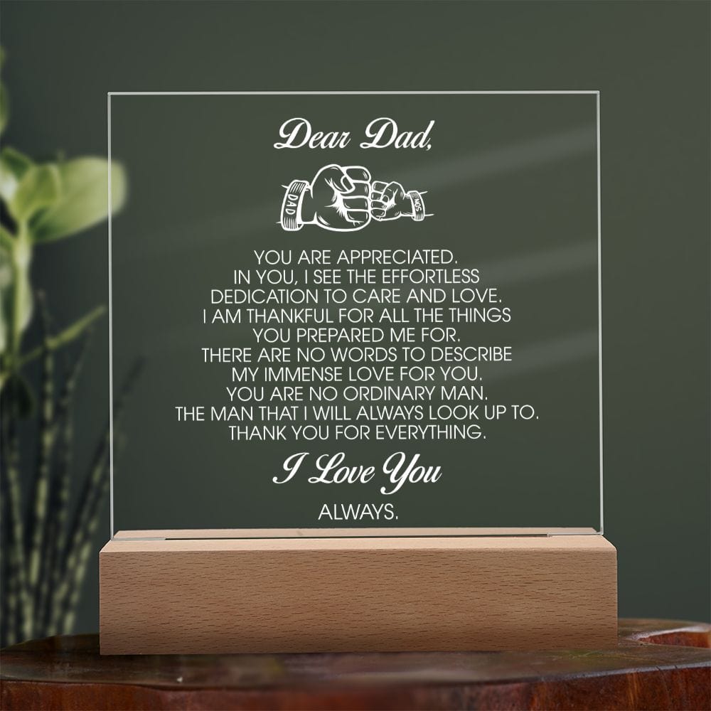 Dear Dad Gift, LED Acrylic Plaque