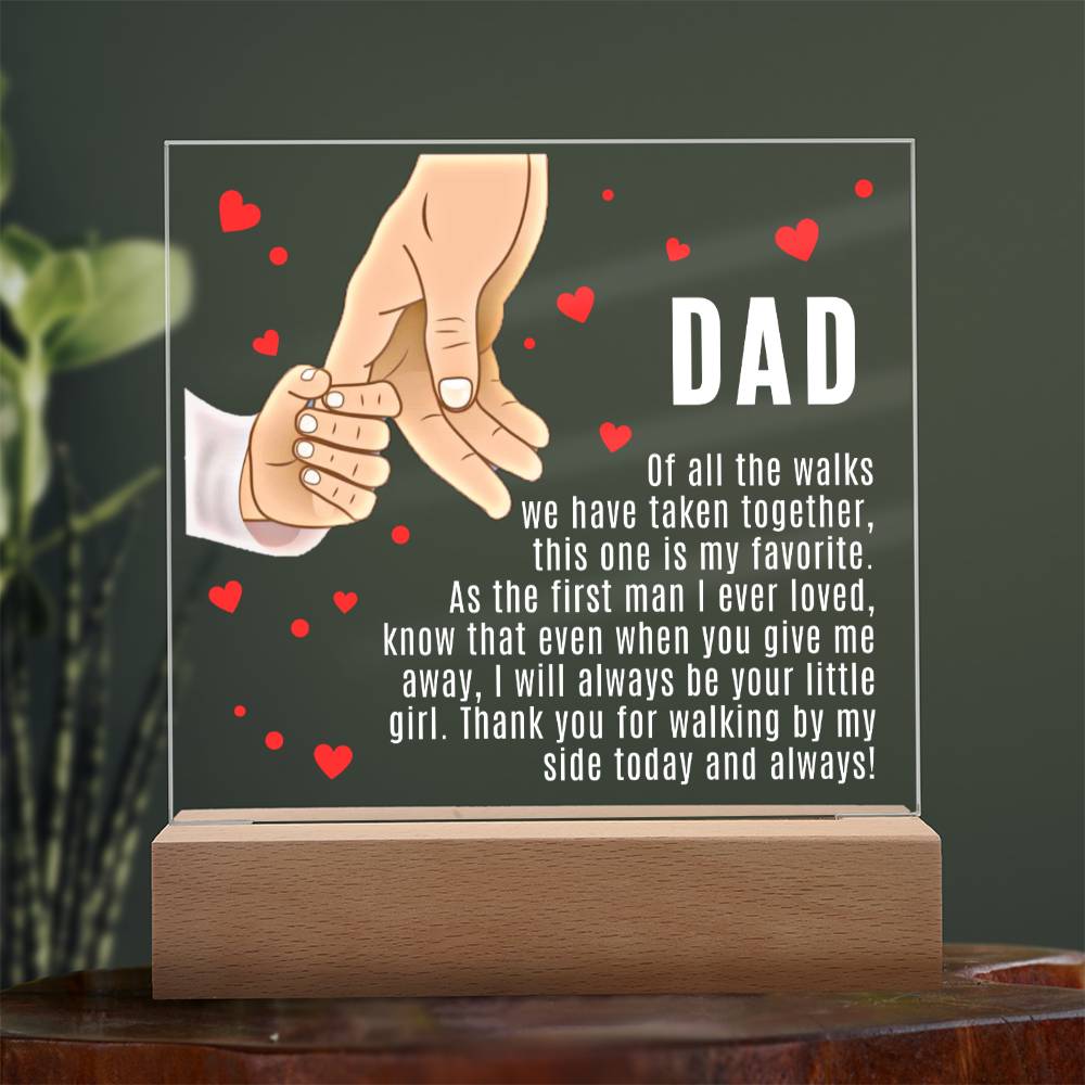 Dad Plaque, Acrylic Square Plaque, Gift for Father