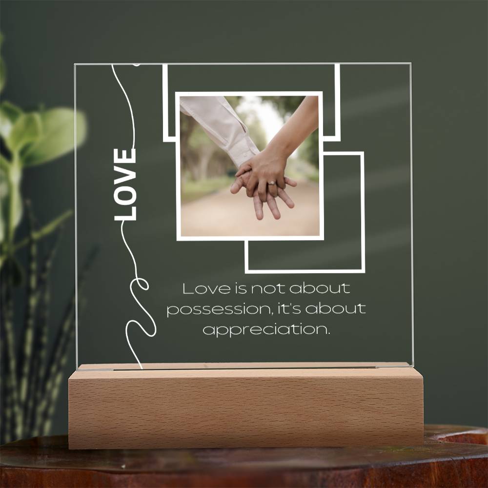 Love Plaque, Couple's Gift, Acrylic Square Plaque