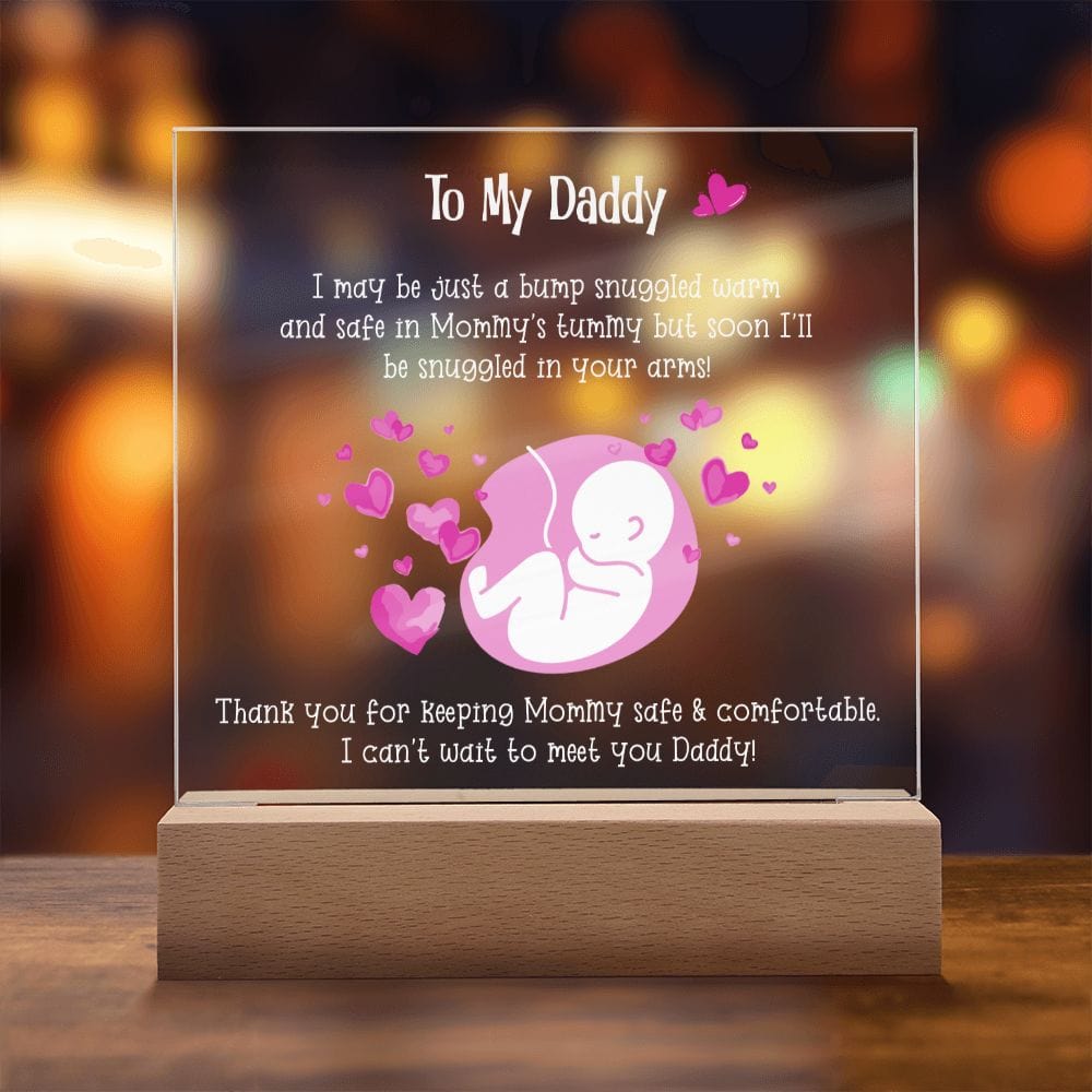 Happy Father's Day, LED Acrylic Plaque, New Dad Gift, Baby Shower