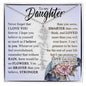 To My Daughter "No Rain, No Flowers" Custom Name Flower Necklace