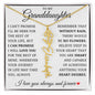 To My Granddaughter "No Rain No Flowers" Name Flower Necklace