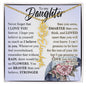 To My Daughter "No Rain, No Flowers" Custom Name Flower Necklace