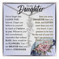 To My Daughter "No Rain, No Flowers" Custom Name Flower Necklace