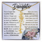 To My Daughter "No Rain, No Flowers" Custom Name Flower Necklace