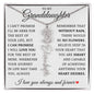 To My Granddaughter "No Rain No Flowers" Name Flower Necklace