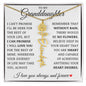 To My Granddaughter "No Rain No Flowers" Name Flower Necklace