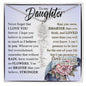 To My Daughter "No Rain, No Flowers" Custom Name Flower Necklace