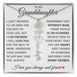 To My Granddaughter "No Rain No Flowers" Name Flower Necklace
