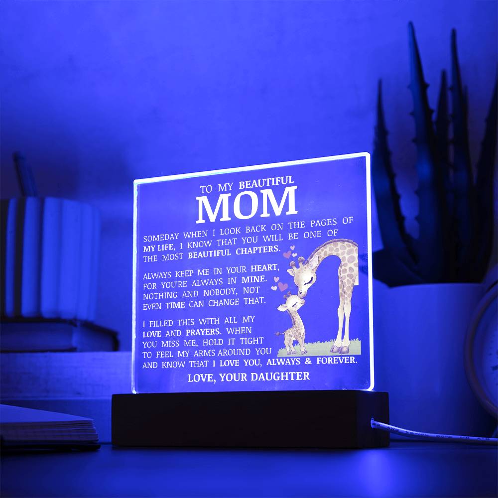 To My Beautiful Mom, Acrylic Plaque