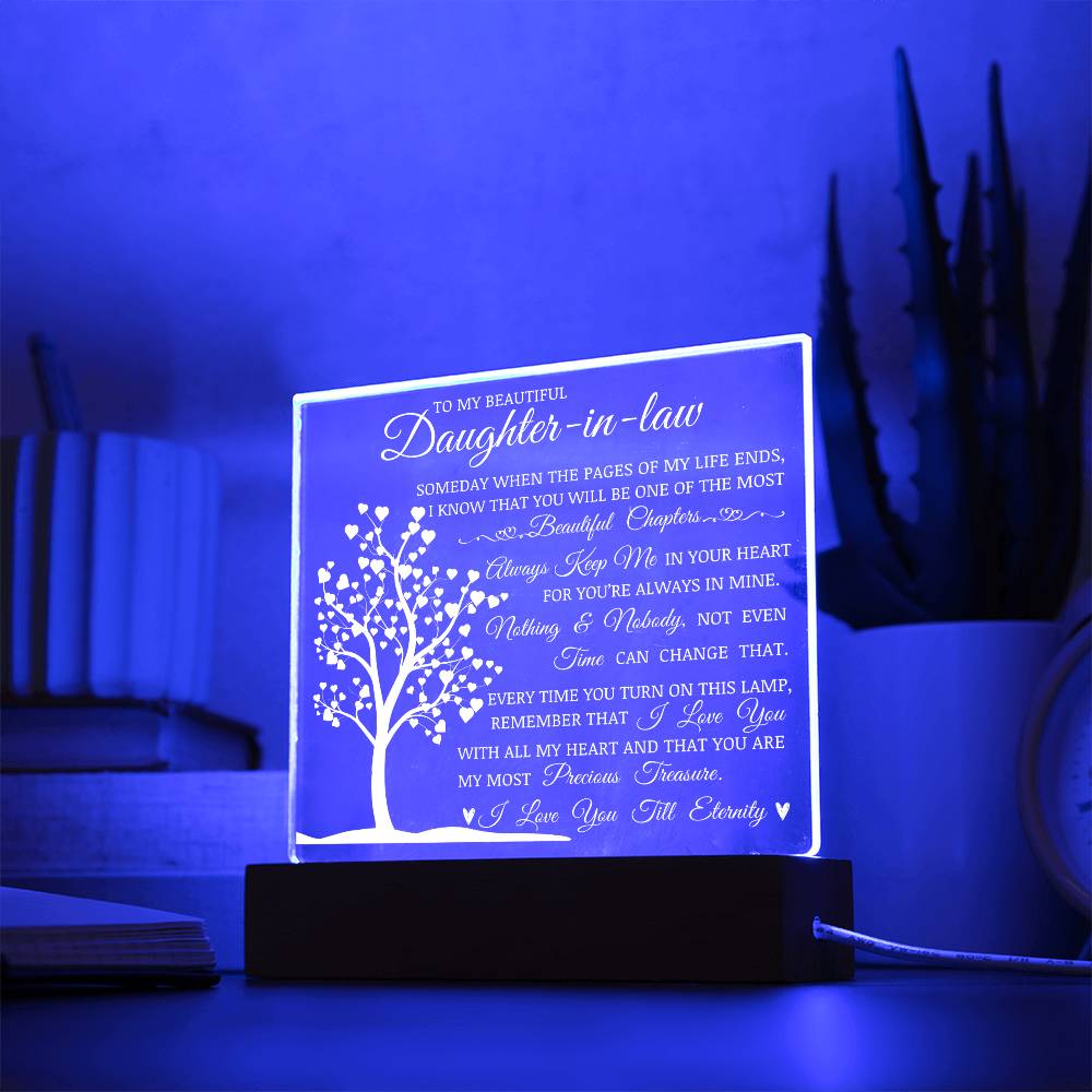 To My Beautiful Bonus Daughter, You Are My Most Precious Treasure, Acrylic Plaque