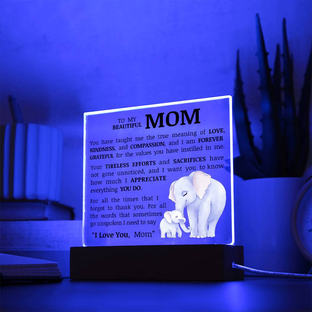 To My Beautiful Mom, Acrylic Plaque