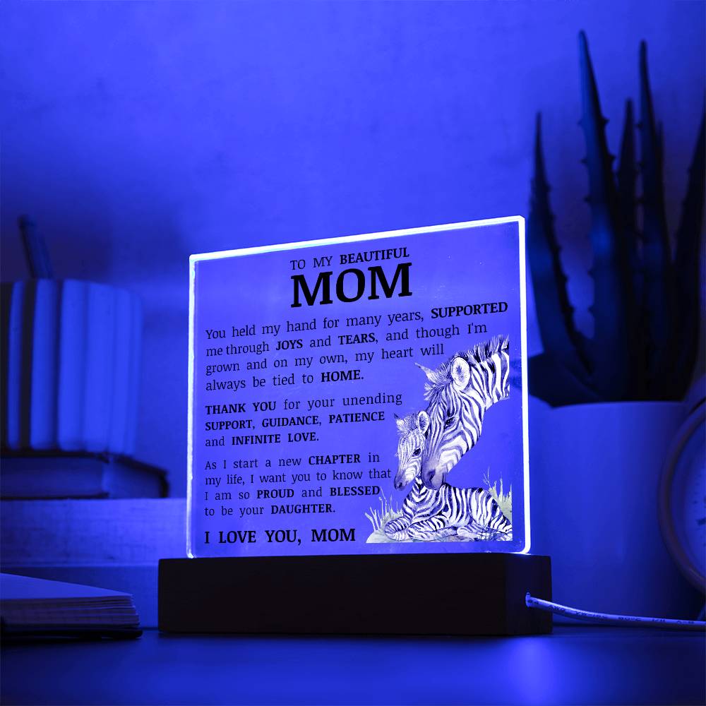 To My Beautiful Mom, Acrylic Plaque