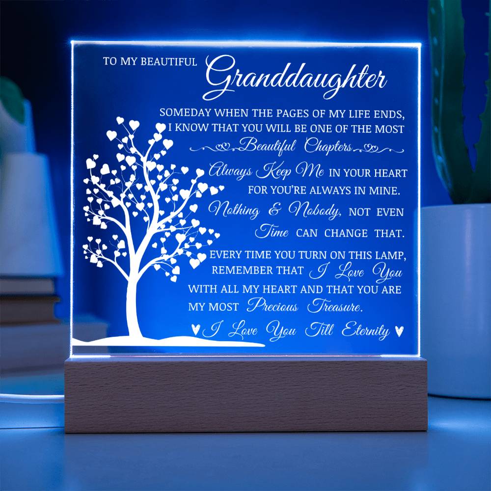To My Beautiful Granddaughter "You Are My Most Precious Treasure" Lamp of Love
