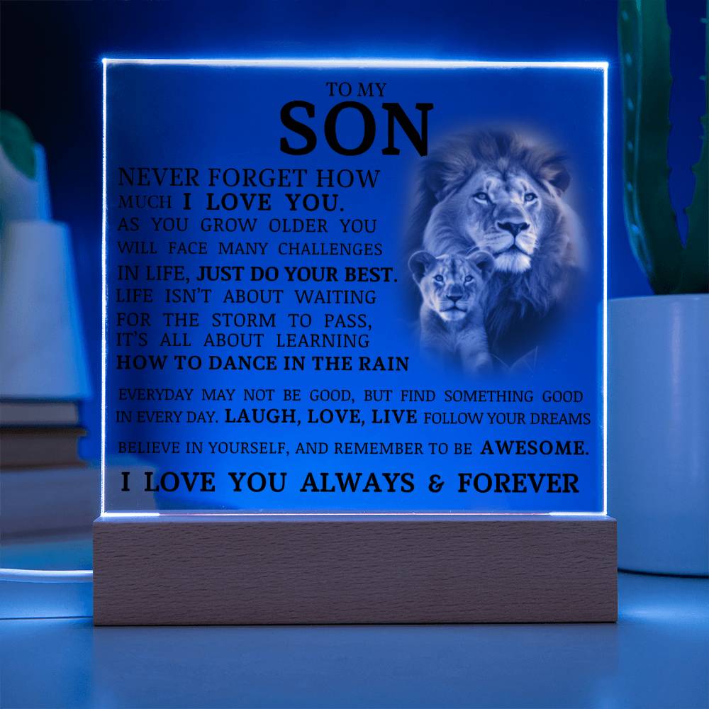 To My Son, LED Acrylic Plaque
