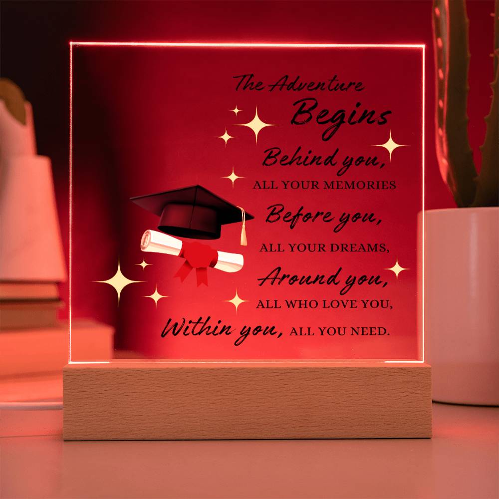 Graduation Gift for Her, Acrylic Square Plaque, High School College MBA Masters Bachelor Doctorate Degree Gift, Graduation Decor for Men or Women