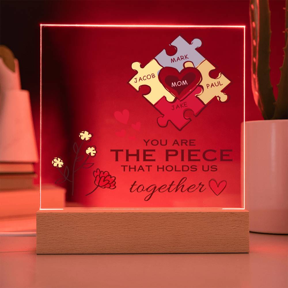 Customized Gift for Mom, Acrylic Square Plaque, Mom of The Year, Unique Personalized Gift From Son or Daughter, Cute Thoughtful Idea for Mother