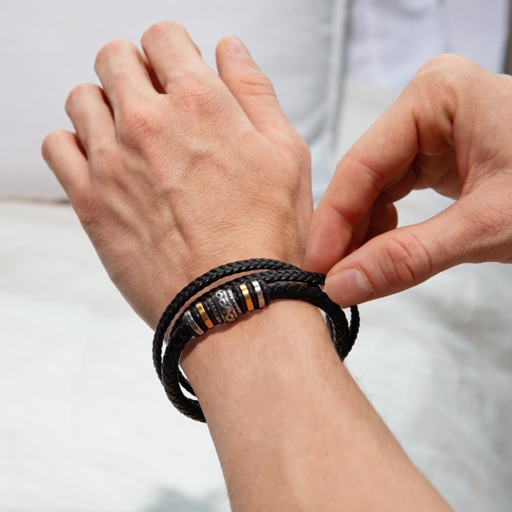 To My Man, Vegan Leather Bracelet, Anniversary Birthday Christmas Gift Idea