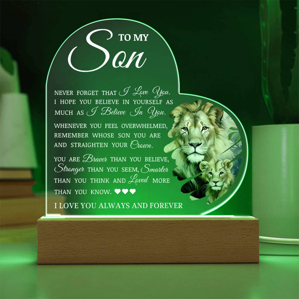 To My Son "I Believe In You" Lamp of Love