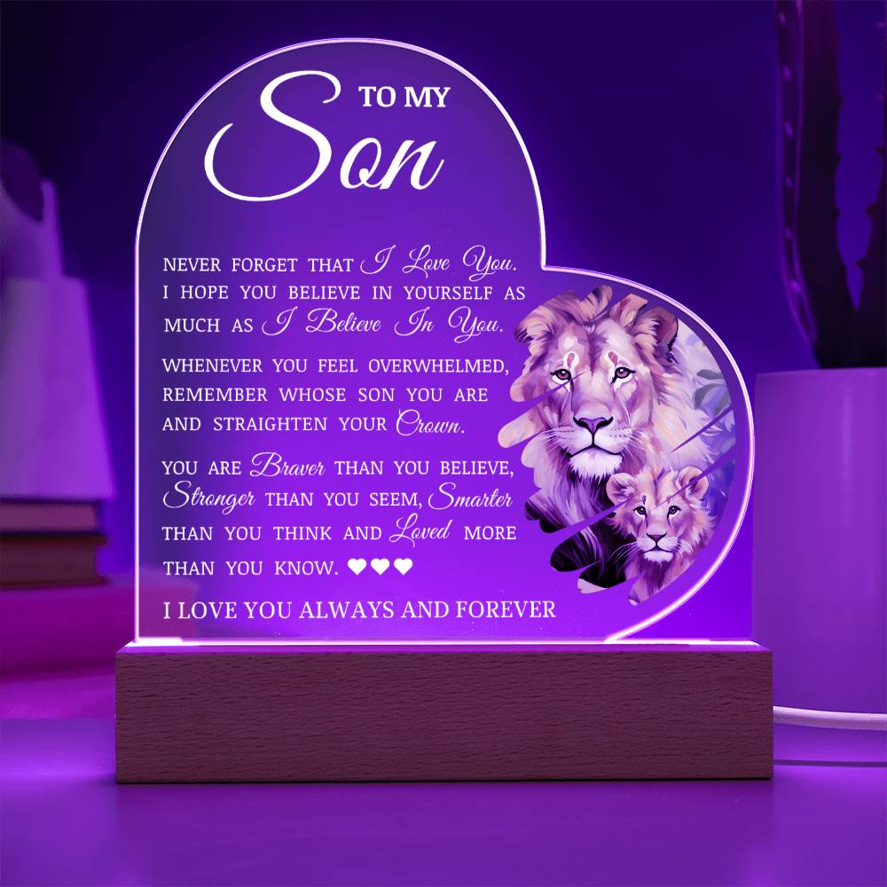 To My Son "I Believe In You" Lamp of Love