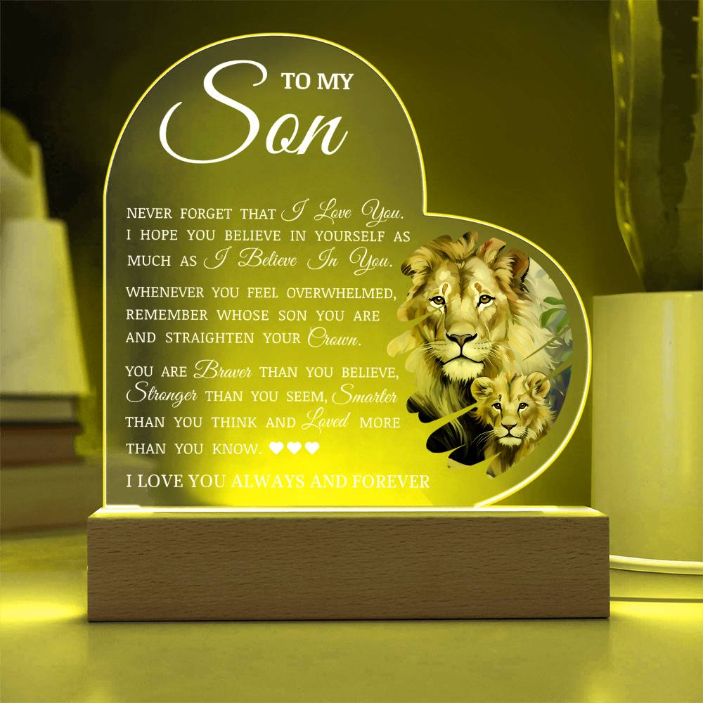 To My Son "I Believe In You" Lamp of Love